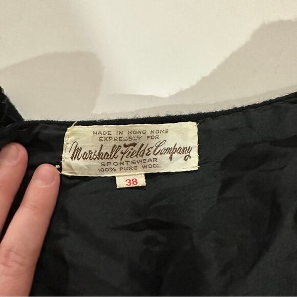 Vintage Marshall Field & Company 100%‎ Wool Black Beaded Blazer Jacket Size 38 - Picture 8 of 10